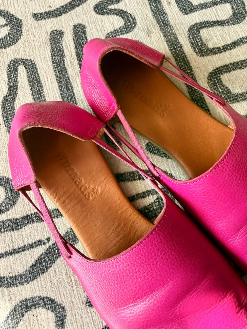 WOMADS Fuchsia Peep Toe Leather Shoe - Size 10 - Picture 6 of 10